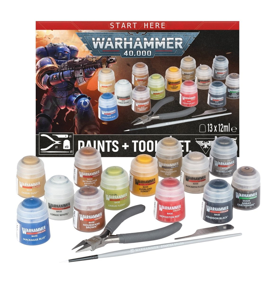 Warhammer 40,000: Paints + Tools Set (11th Edition) - Loaded Dice