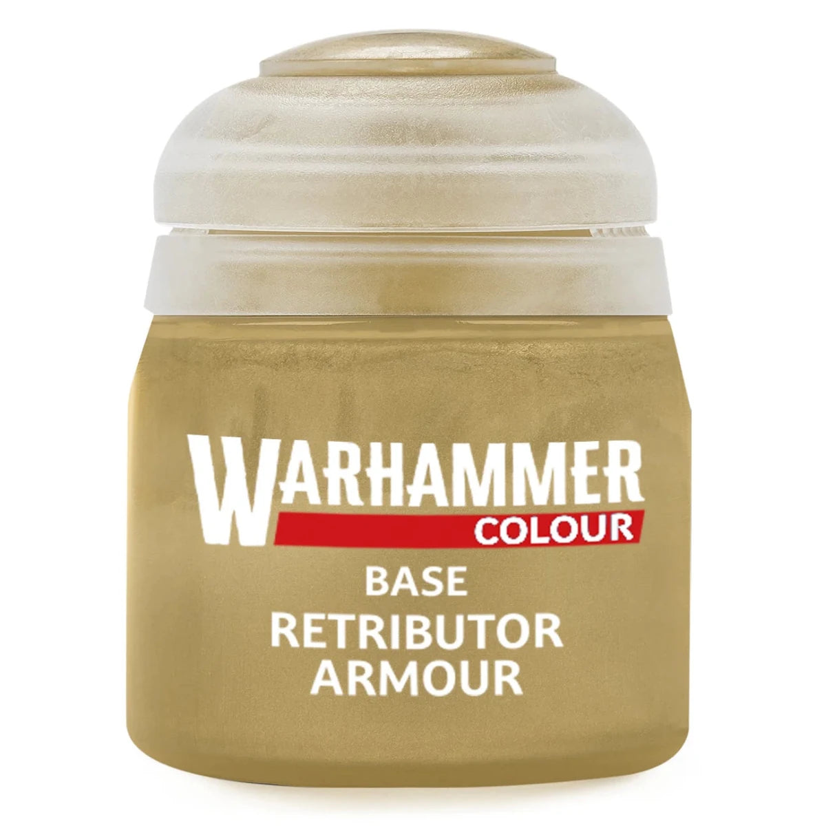 Warhammer Colour Base Retributor Armour paint jar on a white background