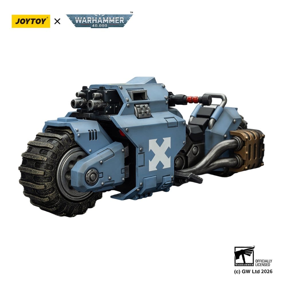 JoyToy Space Wolves Raider-pattern Combat Bike 22 cm, front three-quarter view, white background