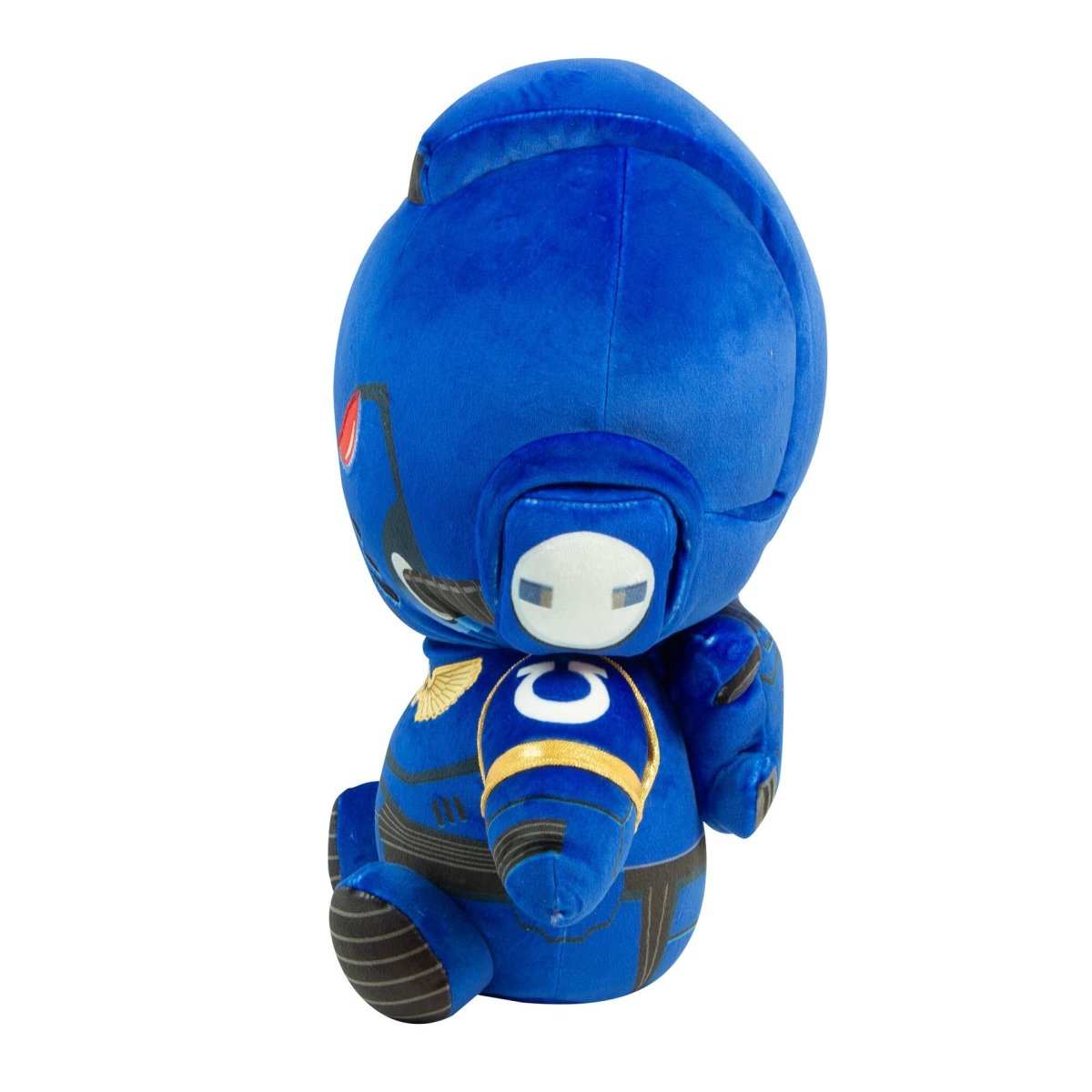 Warhammer 40,000 Space Marine plush left side view with Ultramarines shoulder badge