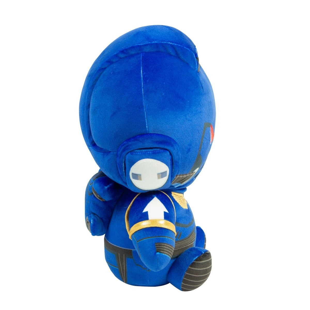 Space Marine plush right side view with white arrow shoulder marking