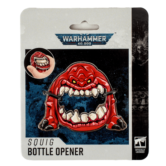 Warhammer 40,000 Squig metal bottle opener with toothy grinning mouth