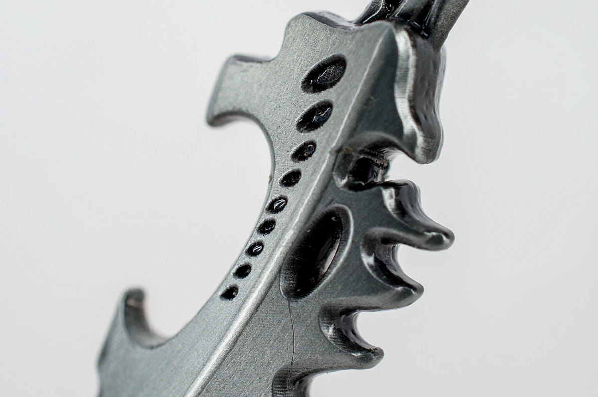 Close-up of the spined opener head of the Tyranids Bonesword bottle opener
