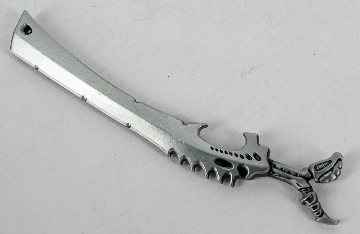 Warhammer 40,000 Tyranids Bonesword bottle opener in pewter-style metal, full length