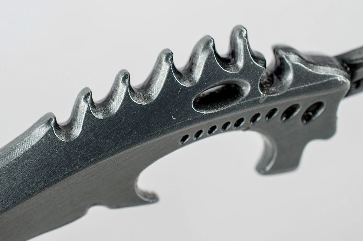 Close-up of the chitinous spines along the Tyranid Bonesword bottle opener