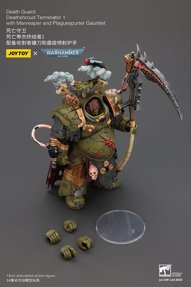JoyToy Death Guard Deathshroud Terminator 1 14 cm action figure with manreaper, spare hands and display stand