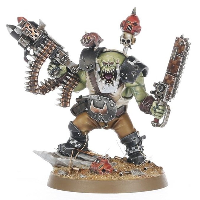 Gorilla-like character with weapons on a white background