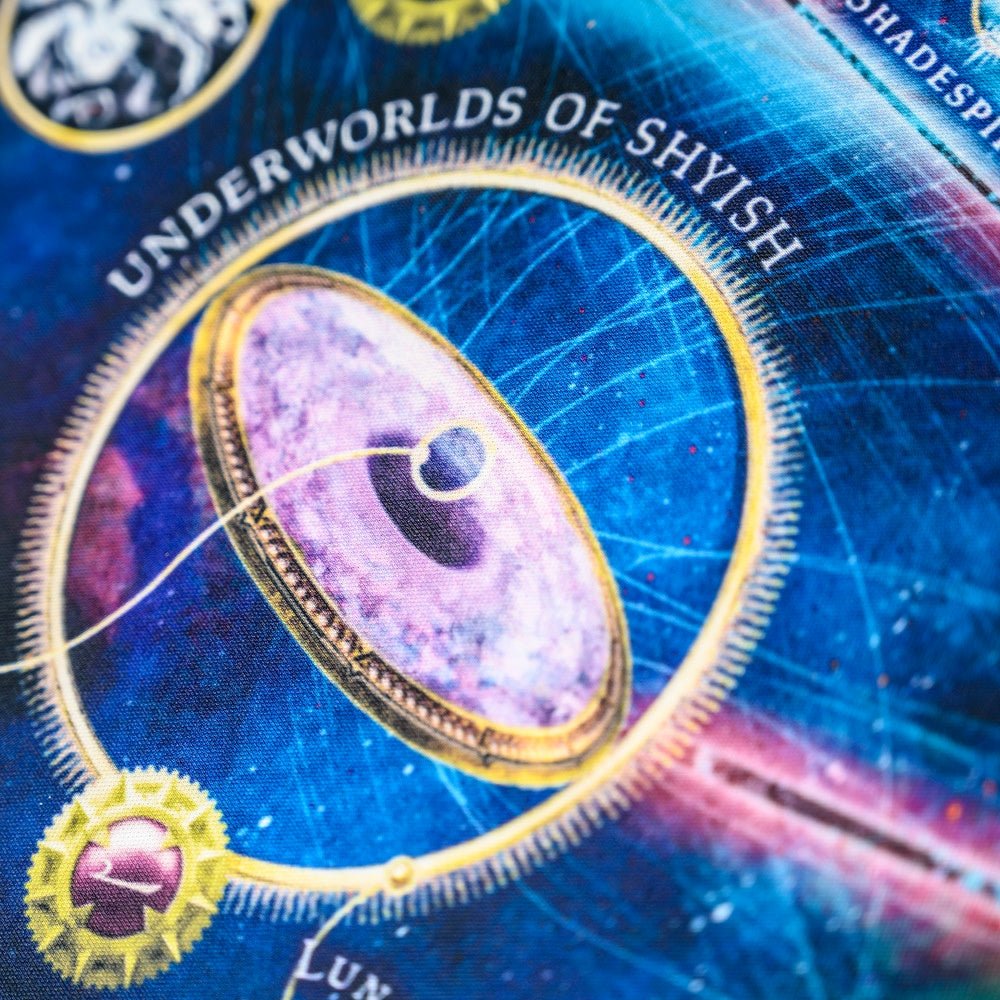 Mortal Realms desk mat on a desk setup