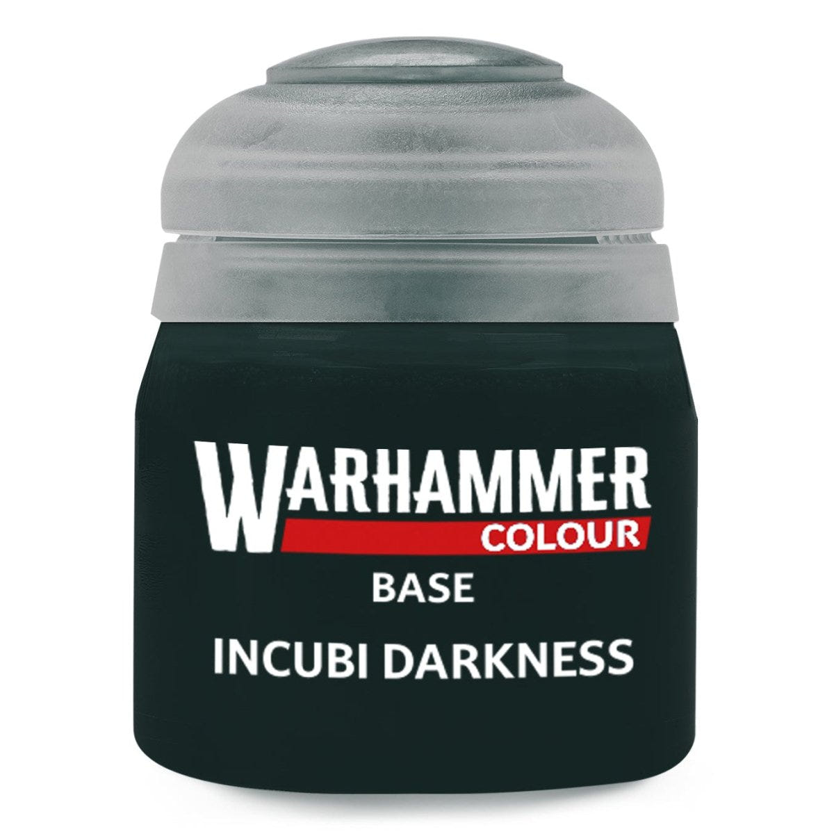 Warhammer paint can labeled 'Incubi Darkness' on a white background
