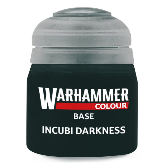 Warhammer paint can labeled 'Incubi Darkness' on a white background