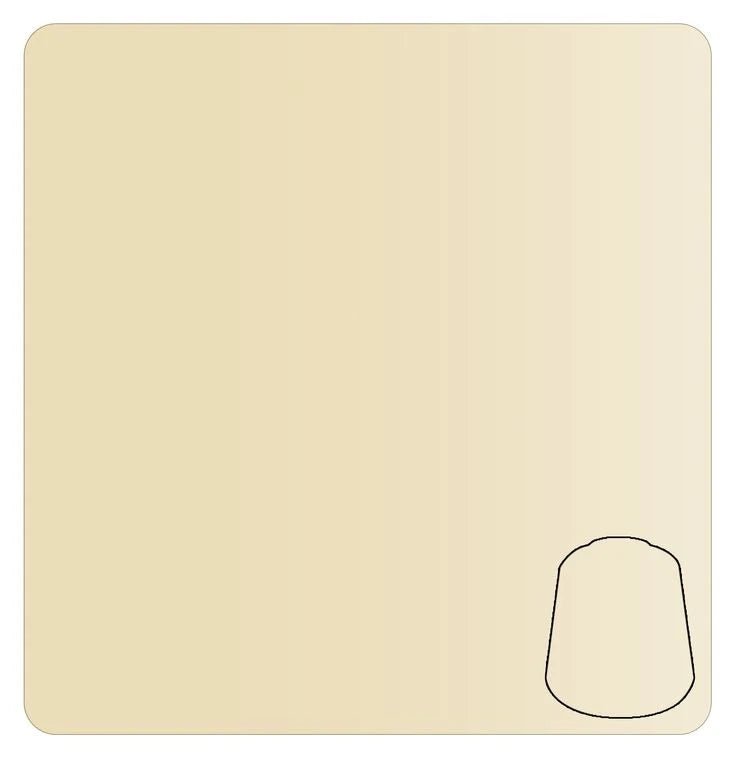 Games Workshop Warhammer Colour Contrast Skeleton Horde swatch, a bone to cream gradient, with pot outline