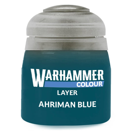 Warhammer Colour Layer Ahriman Blue paint can on a white background