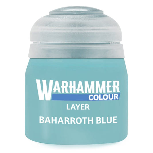 Warhammer Colour Layer Baharroth Blue paint can on a white background