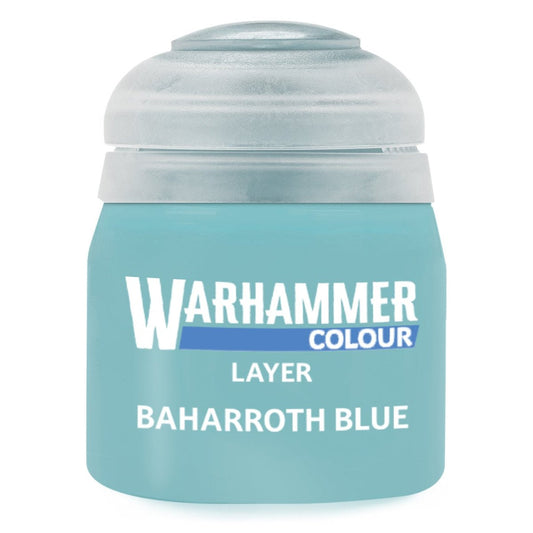 Warhammer Colour Layer Baharroth Blue paint can on a white background