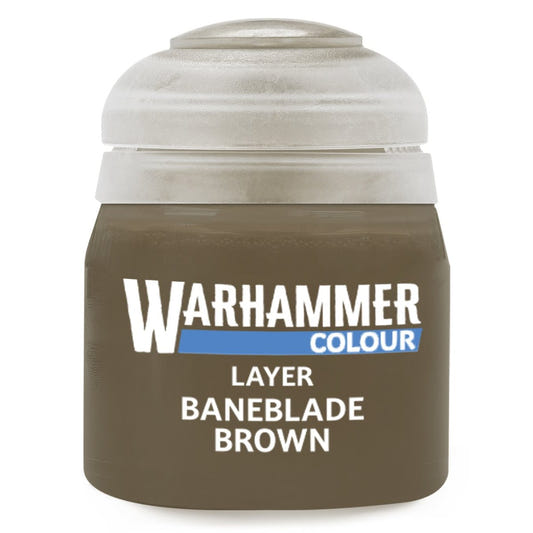 Red paint jar labeled 'Warhammer Colour' with a white lid on a white background