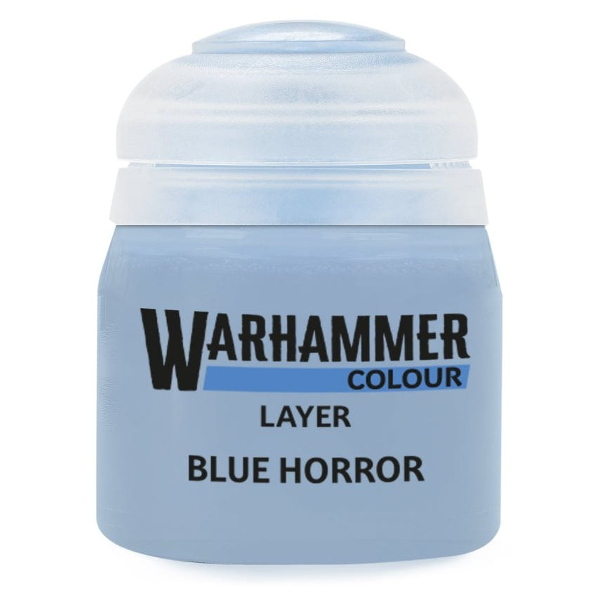 Warhammer Colour Layer Blue Horror 12ml paint pot in a pale ghostly blue