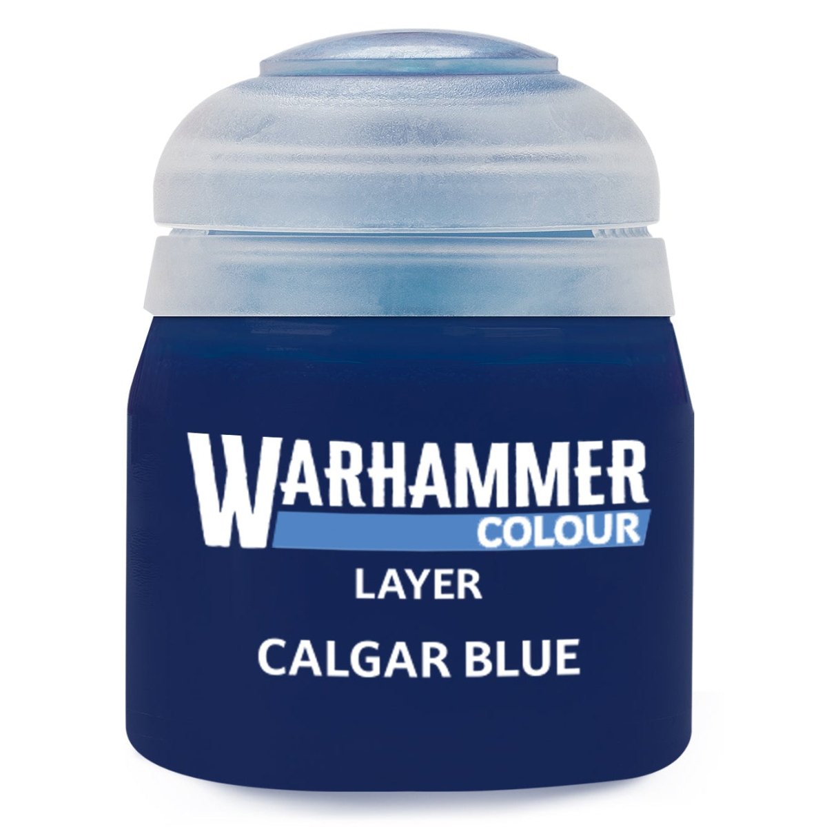 Warhammer Calgar Blue paint canister on a white background