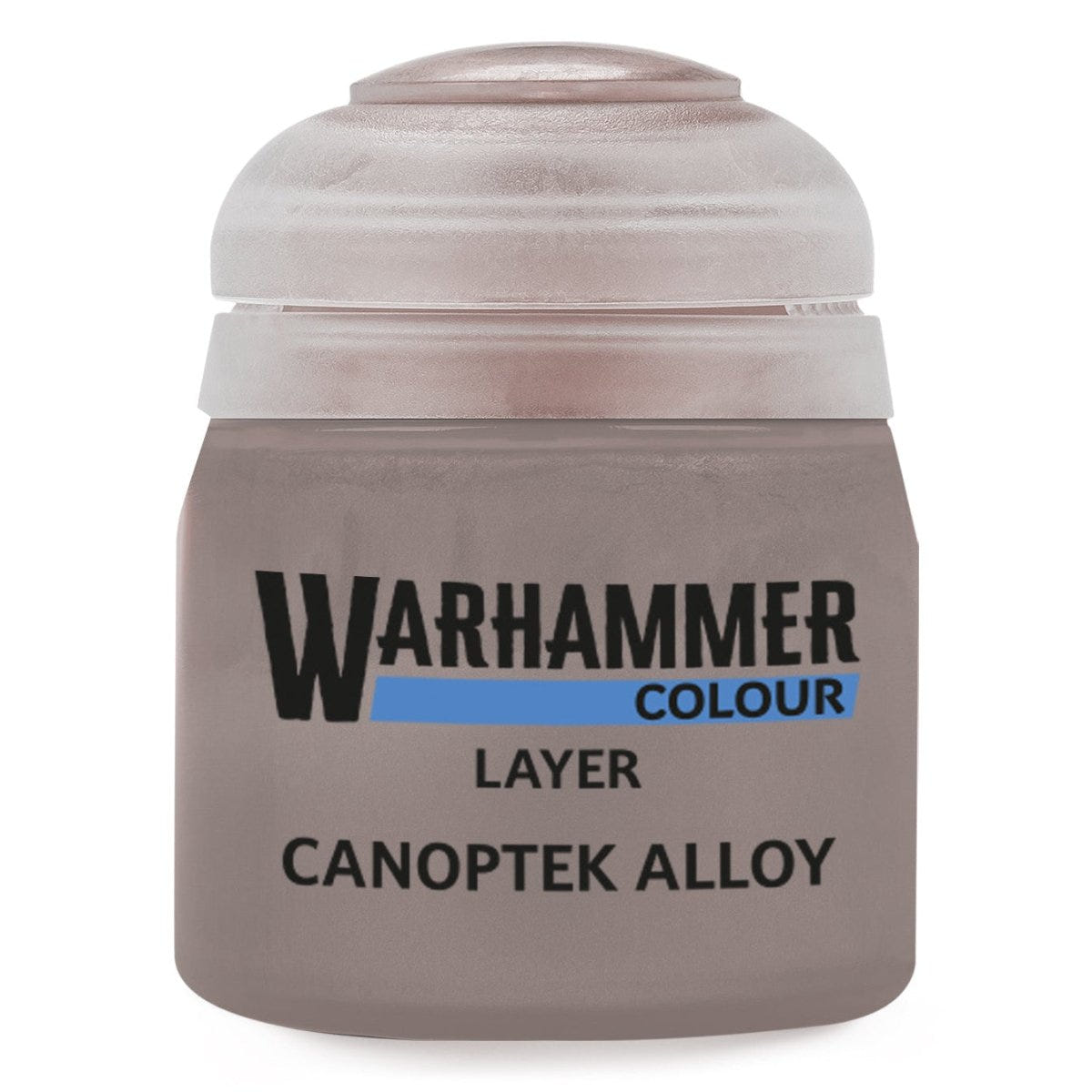 Warhammer Colour Layer Canoptek Alloy paint jar on a white background