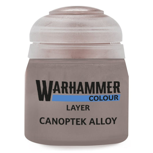 Warhammer Colour Layer Canoptek Alloy paint jar on a white background