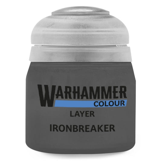 Warhammer Colour Layer Ironbreaker paint can on a white background