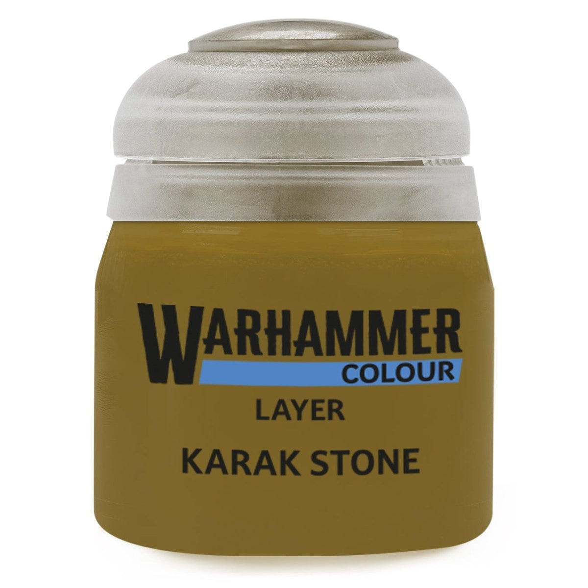 Warhammer Colour Layer paint jar with 'Karak Stone' on a white background