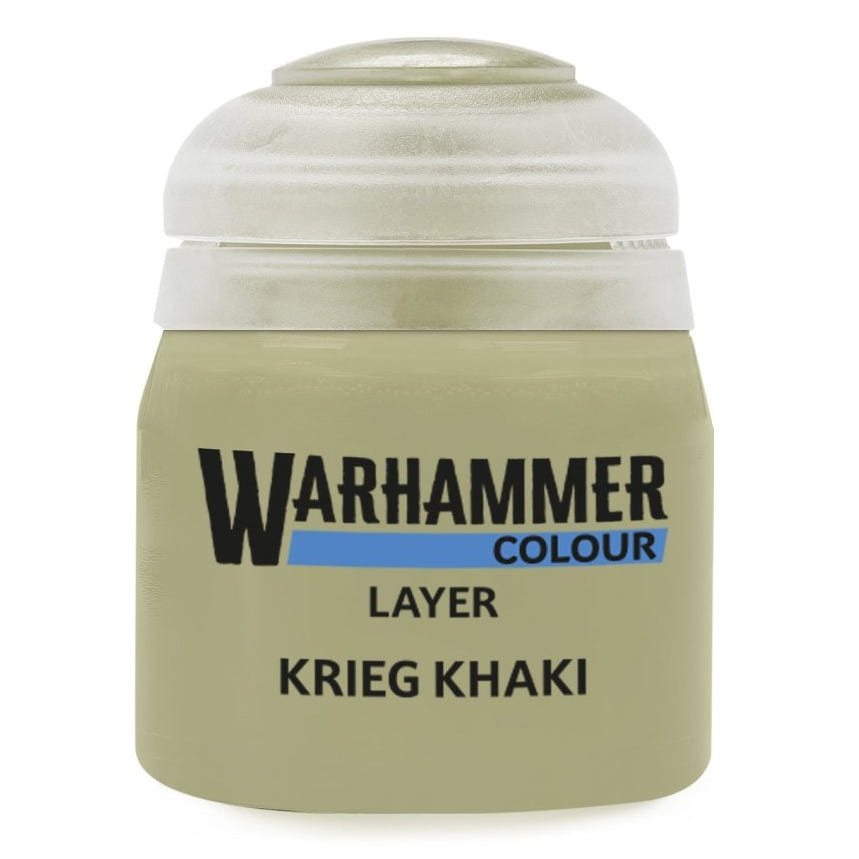 Games Workshop Warhammer Colour Layer Krieg Khaki 12ml paint pot in pale khaki