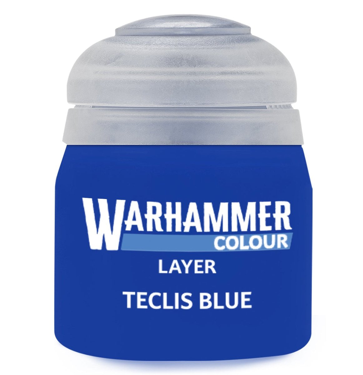Warhammer Colour Teclis Blue paint canister on a white background