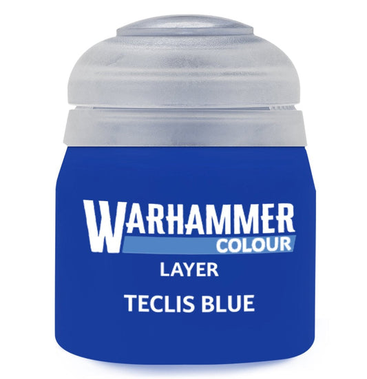 Warhammer Colour Teclis Blue paint canister on a white background