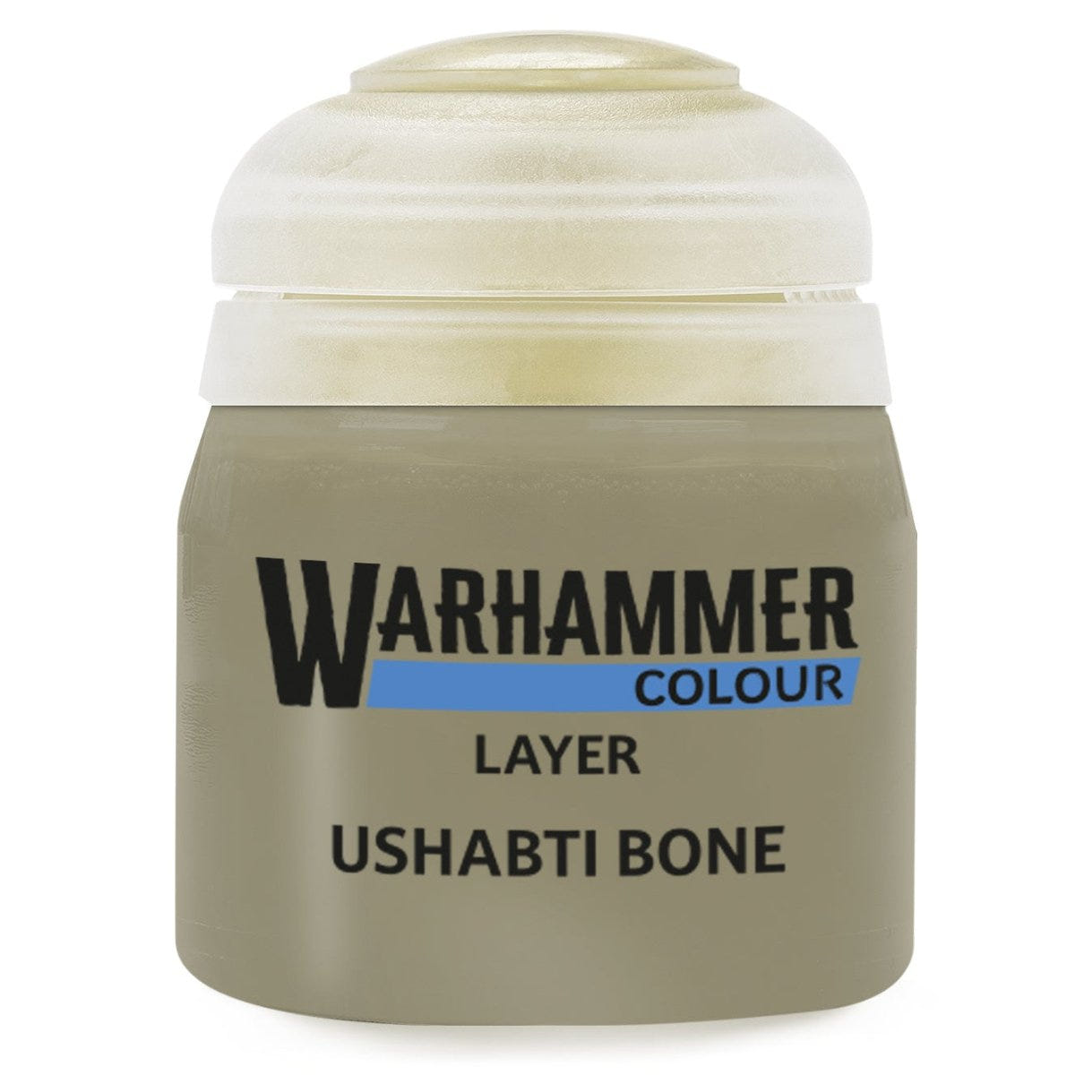Warhammer Colour paint jar labeled 'Ushabti Bone' on a white background