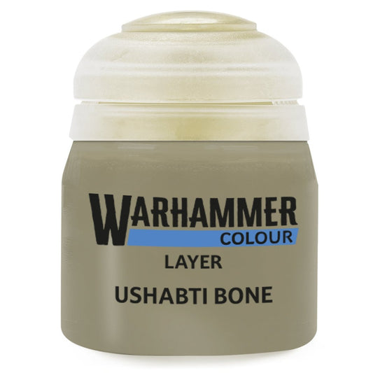Warhammer Colour paint jar labeled 'Ushabti Bone' on a white background