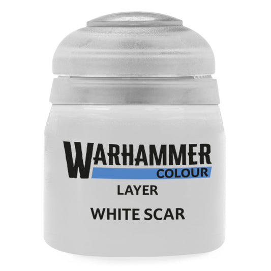 Warhammer Colour White Scar paint jar on a white background