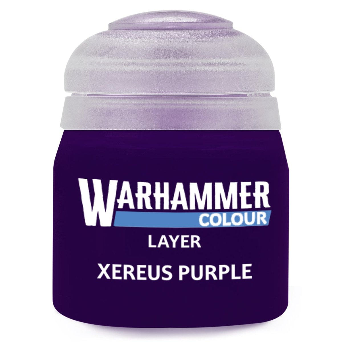 Warhammer Colour Xereus Purple paint jar on a white background