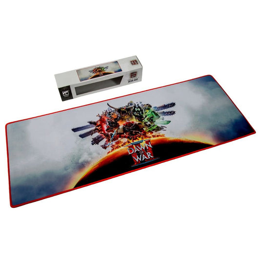 Warhammer Dawn of War IV desk mat featuring faction key art led by a Space Marine