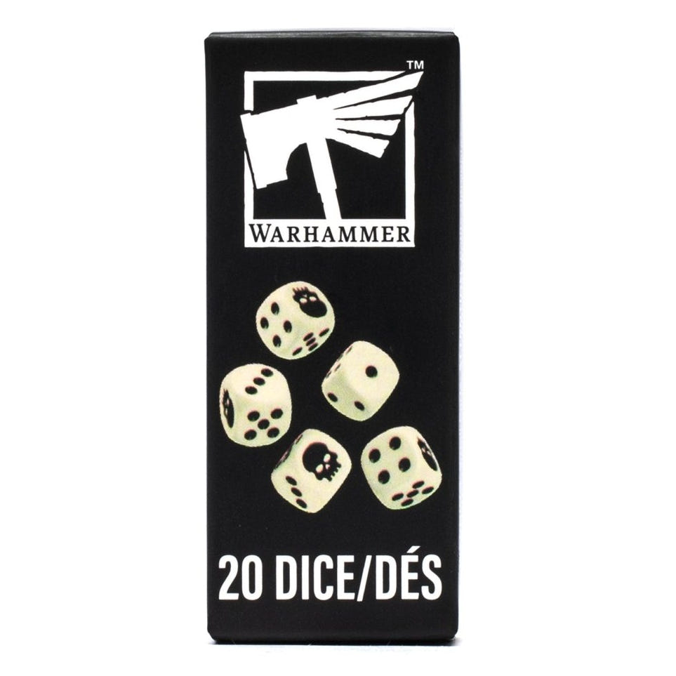 Games Workshop Warhammer Dice box of 20 ivory dice