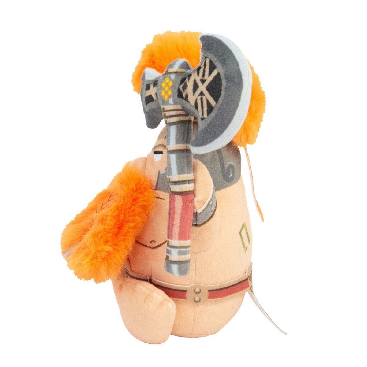 Warhammer Fyreslayer plush, rear three-quarter view of the orange crest