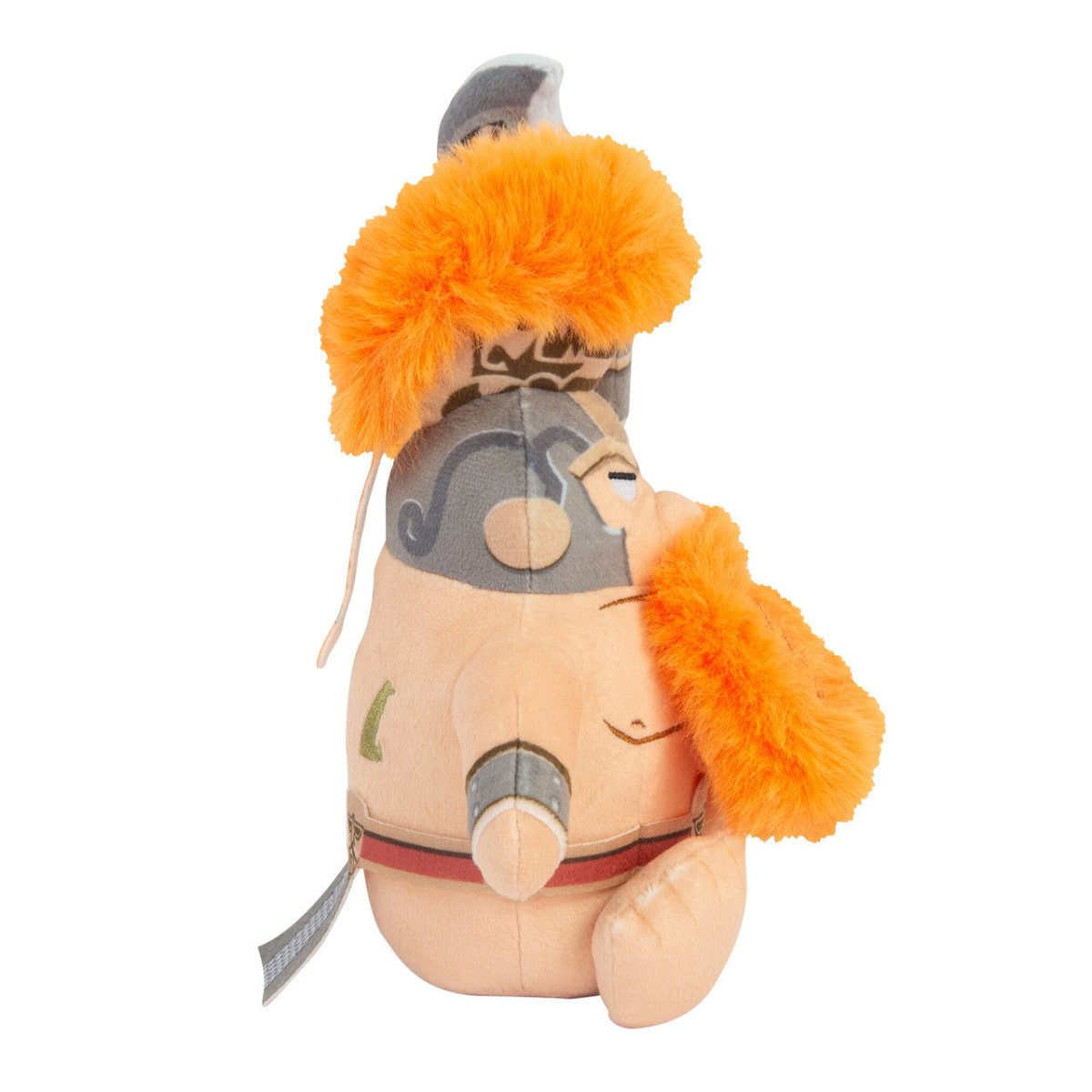 TOMY Fyreslayer plush side view from the left, showing helmet and beard