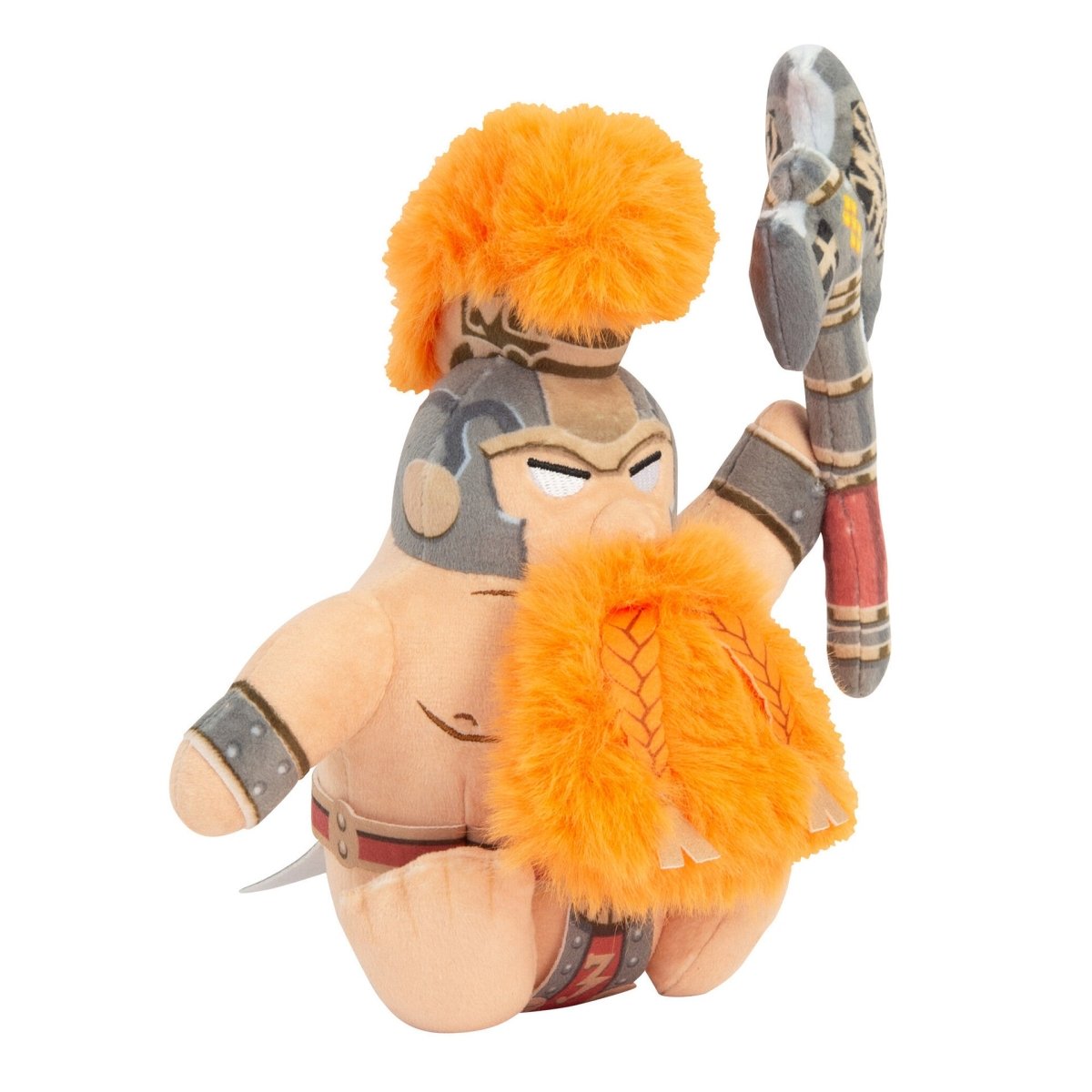 TOMY Fyreslayer plush side profile showing braided orange beard and axe
