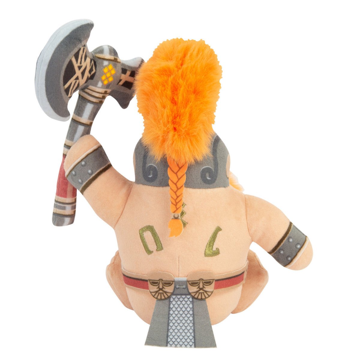 Warhammer Fyreslayer plush rear view with braided crest and belt detail