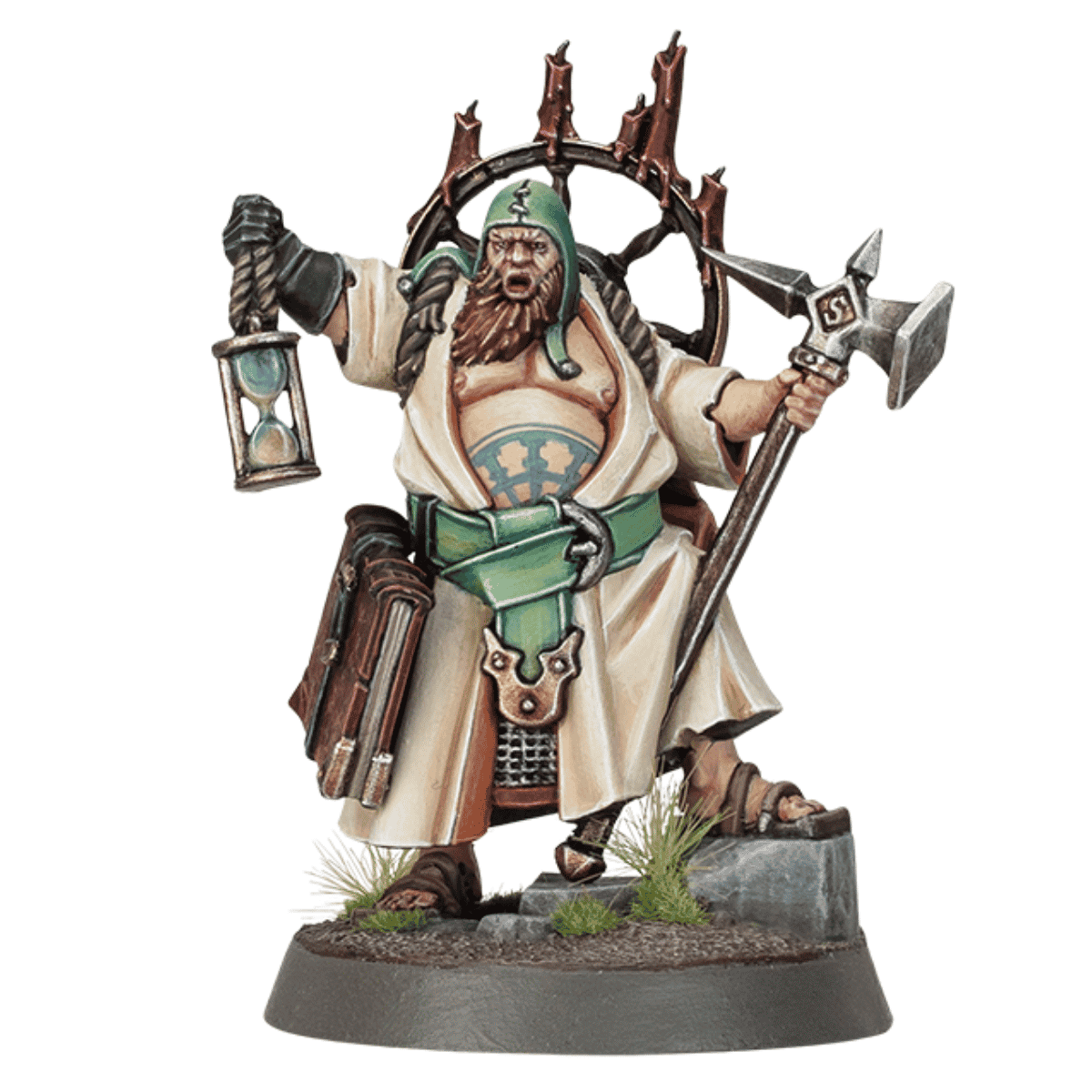 Warhammer Heroes Cities of Sigmar warrior priest with hammer and hourglass lantern – painted miniature