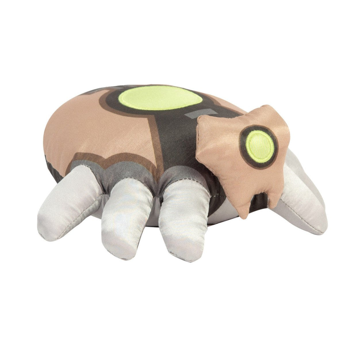 TOMY Warhammer 40,000 Necron Scarab plush, three-quarter front view showing green glowing eyes