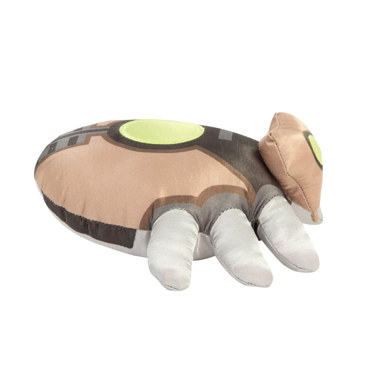 Right side view of the TOMY Warhammer Necron Scarab plush with head and green shell light