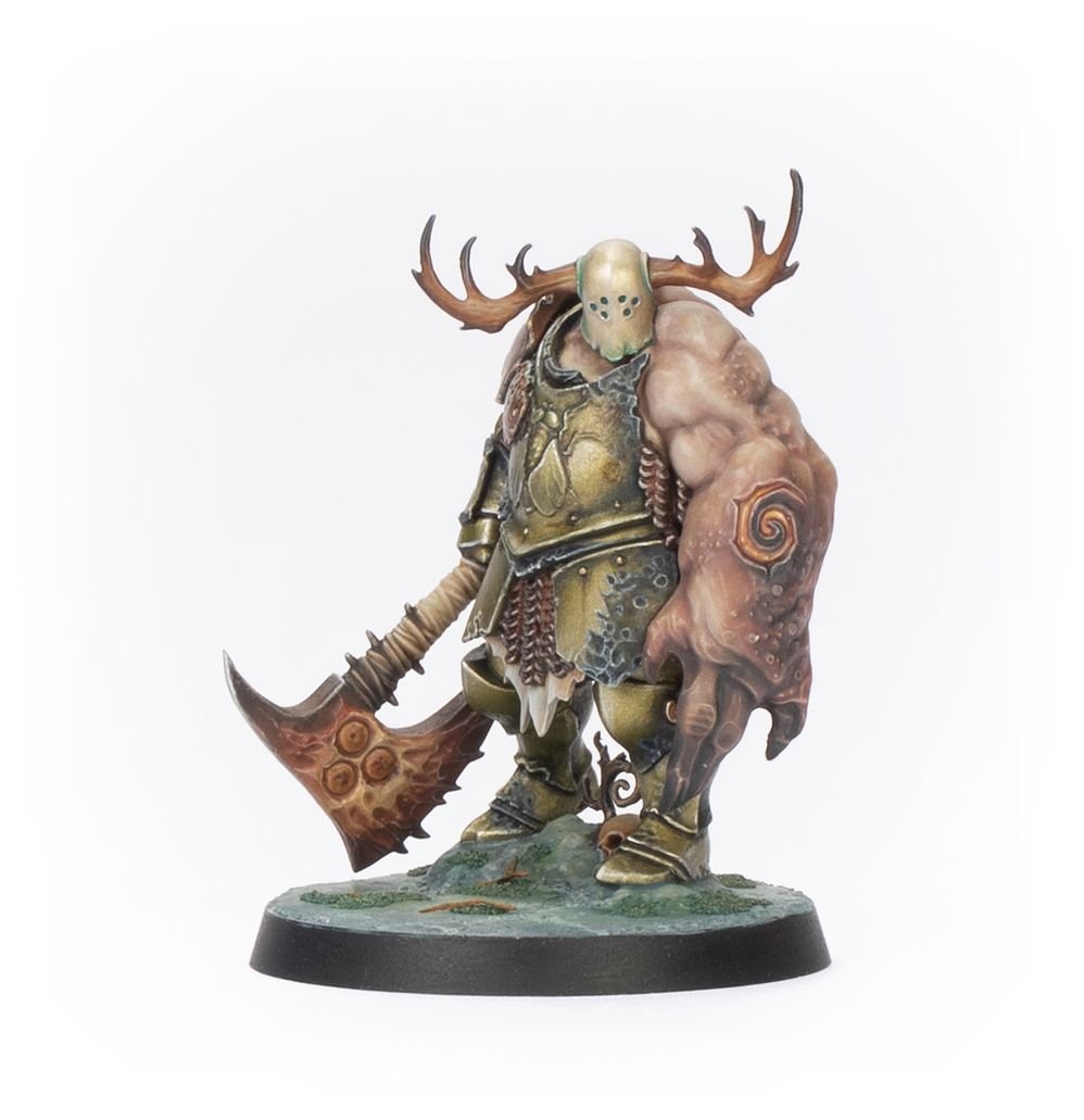Painted hulking antlered brute with a huge axe from Games Workshop's Warhammer Quest: Darkwater