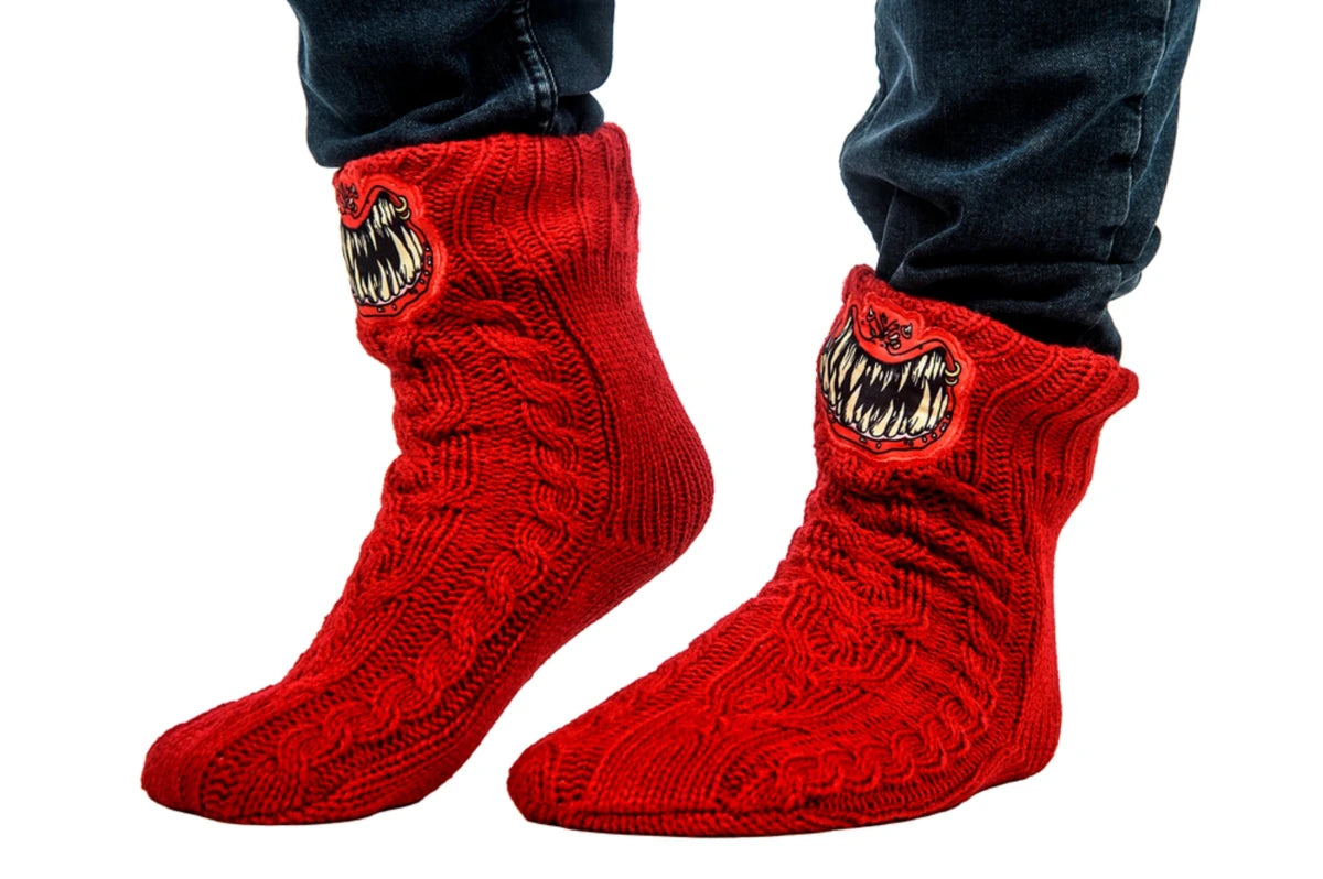 Warhammer Red Squig Slipper Socks - Loaded Dice