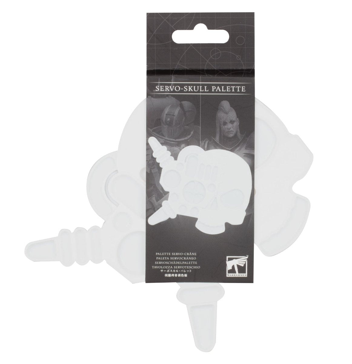 Games Workshop Warhammer Servo-Skull Palette in its packaging, a skull-shaped silicone palette