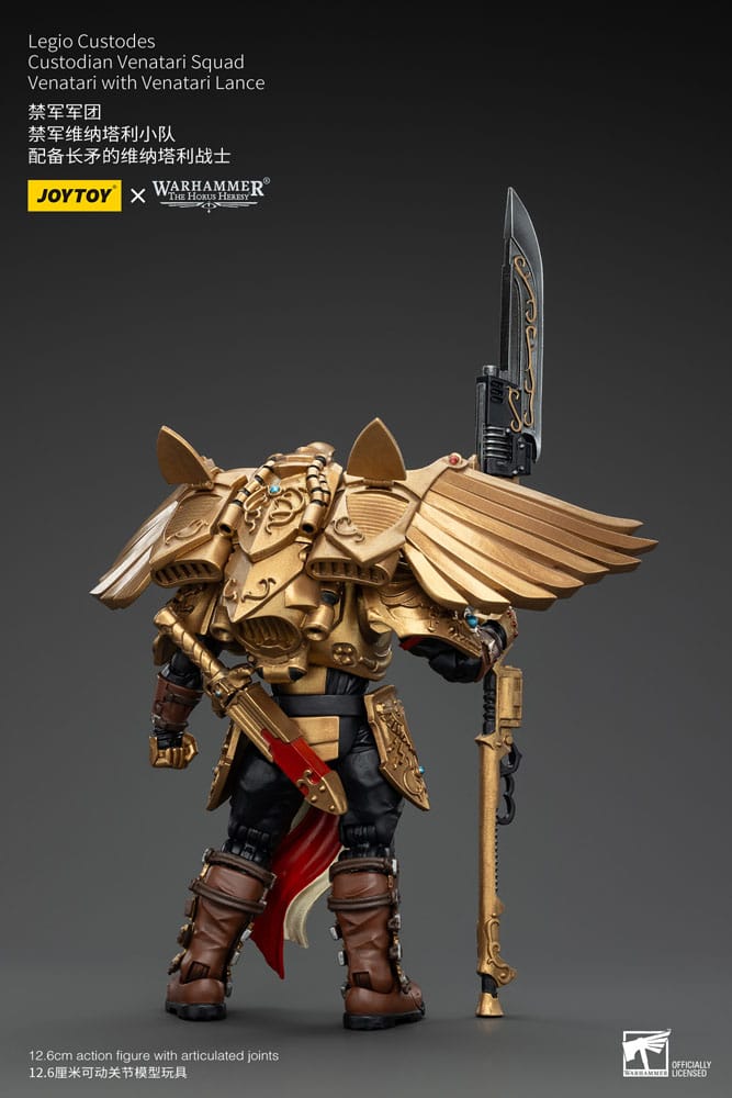 JoyToy Legio Custodes Custodian Venatari with Venatari Lance 13 cm, back view showing wing pack