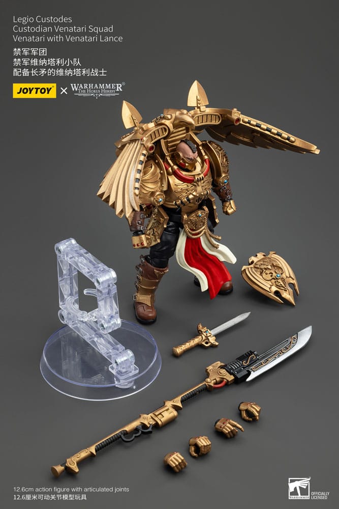 JoyToy Legio Custodes Custodian Venatari with Venatari Lance 13 cm, contents: lance, knife, spare hands and flight stand