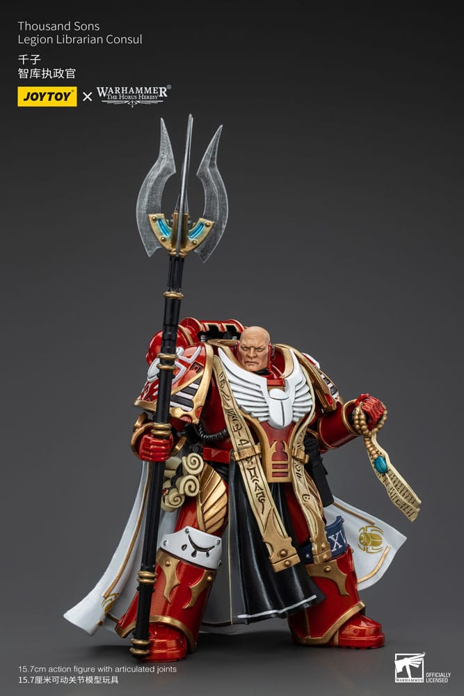 JoyToy Horus Heresy Thousand Sons Librarian Consul 1/18 figure, unhelmeted head, front view