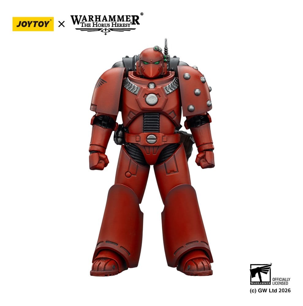 JoyToy Horus Heresy Blood Angels MKVI Tactical Legionary figure, front view, unarmed, on white
