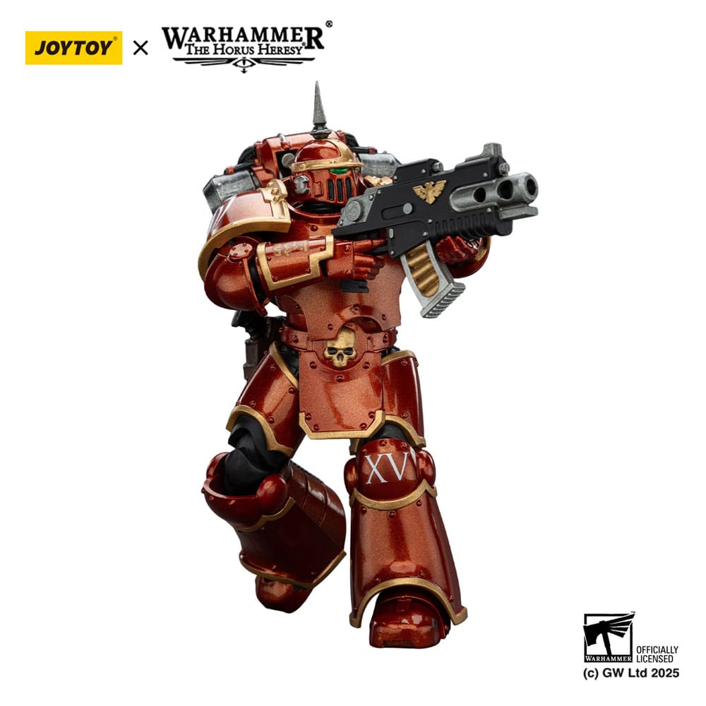 JoyToy Horus Heresy Thousand Sons MK III Tactical Legionary figure, aiming bolter from shoulder, on white