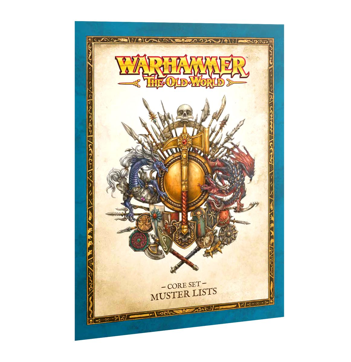 Warhammer: The Old World Core Set Muster Lists booklet front cover with heraldic crest